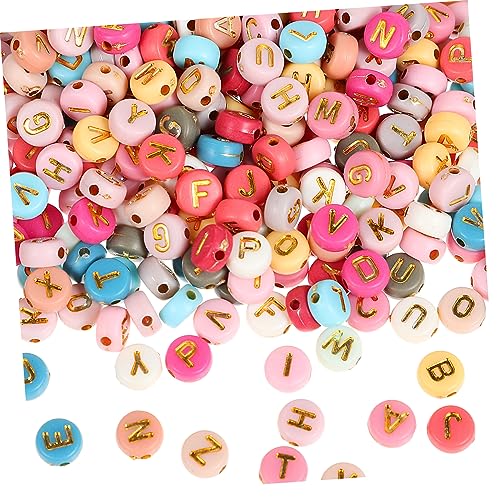 OSALADI 1Packung Bunte Buchstabenperlen Acryl für DIY Armbänder Lose Perlen für Kreativen Schmuck Langlebige und Verschleißfeste Bastelperlen von OSALADI