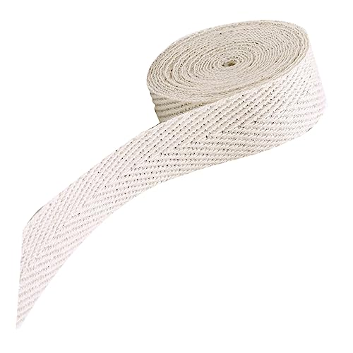 OSALADI 1Rolle Baumwoll Schrägband DIY Geschenkverpackungsband Weiß Langlebig und Weich für Bastelprojekte Dekorationen und Kunsthandwerk von OSALADI