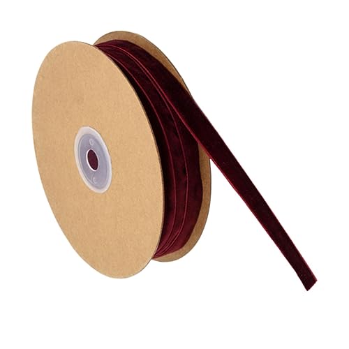 OSALADI 1Rolle Breites Flockband Weinrot Dekoratives Geschenkverpackungsband für DIY Bastelprojekte Hochzeitsfeiern und Heimwerkerbedarf Weiches Plüschband von OSALADI