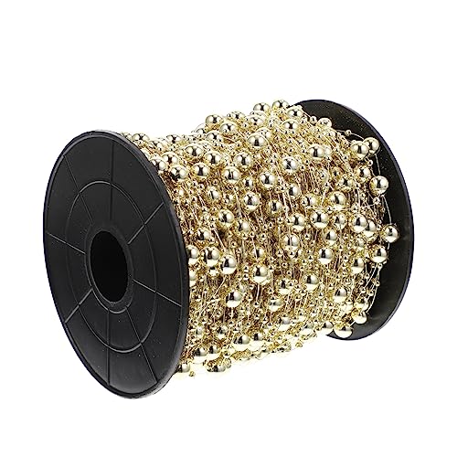 OSALADI 1Rolle DIY Künstliche Perlenschnur Dekorative Schnur für Hochzeiten Partys Kunsthandwerk Goldene Perlenkette Schmuckherstellung DIY Projekte von OSALADI