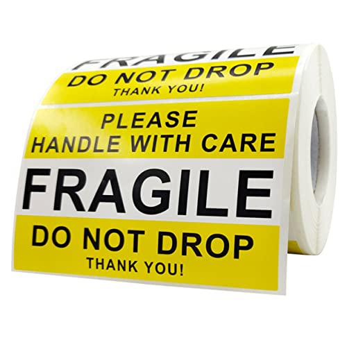 OSALADI 1Rolle Fragile Warnaufkleber Selbstklebend mit Aufklebern Auffällige Gelbe Farbe für Sichere Transportverpackungen für Zerbrechliche und Langlebig OSALADI 1Rolle Fragile Warnaufkleber Selbstklebend mit Aufklebern Auffällige Gelbe Farbe für Sichere Transportverpackungen für Zerbrechliche und Langlebig von OSALADI