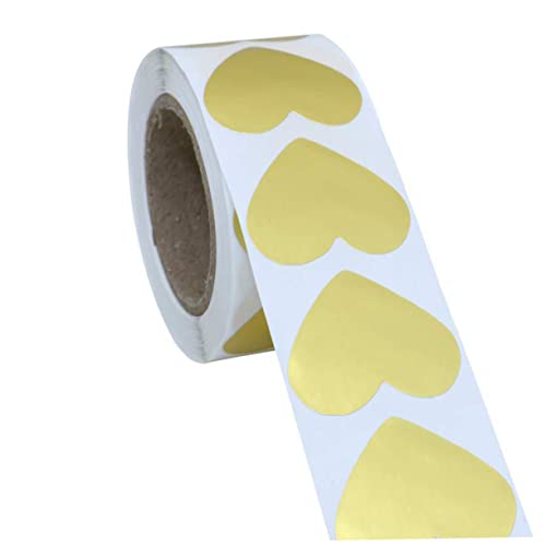 OSALADI 1Rolle Goldene Herzform Aufkleber Selbstklebende Dankeschön Etiketten für Bäckerei Kekse DIY und für Verpackungen und Dekoration von OSALADI