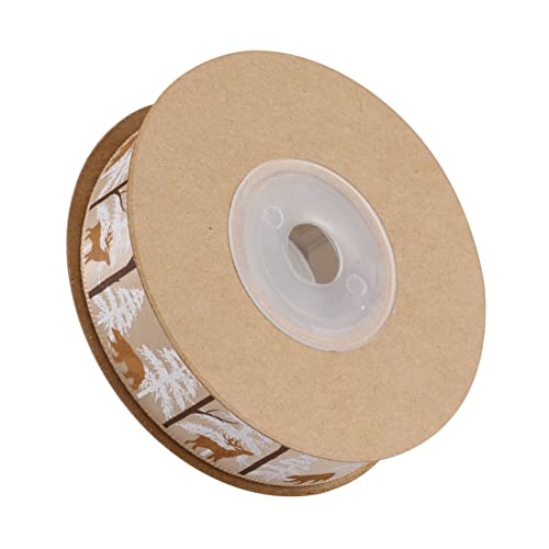 OSALADI 1Rolle Weihnachtsdekoration Band Yards DIY Geschenkband mit Tiermotiven Reh Bär für Weihnachtsbäume und Partydekoration von OSALADI
