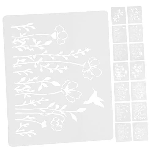 OSALADI 1Satz Blumen Schablonen Set Teiliges DIY Malvorlagen Set Flexiblem Pet Wiederverwendbare Kunstschablonen für Kreative Wand und Basteldekorationen für Erwachsene von OSALADI
