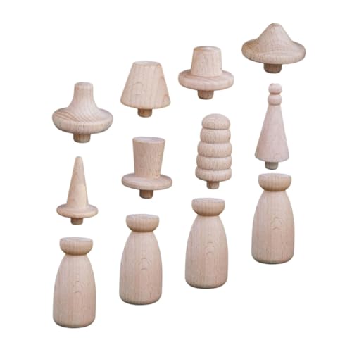 OSALADI 1Satz DIY Holzpuppen Teile Unvollendete Holzfiguren zum Bemalen Bastelideen für Aktivitäten für Jahre von OSALADI