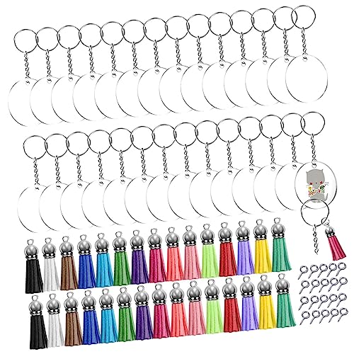 OSALADI 1Satz DIY Quastenschlüsselkette Set Teiliges Acryl Schlüsselanhänger Kit mit Bunten Quasten für Schlüsselbund Dekorationen und Personalisierte OSALADI 1Satz DIY Quastenschlüsselkette Set Teiliges Acryl Schlüsselanhänger Kit mit Bunten Quasten für Schlüsselbund Dekorationen und Personalisierte von OSALADI