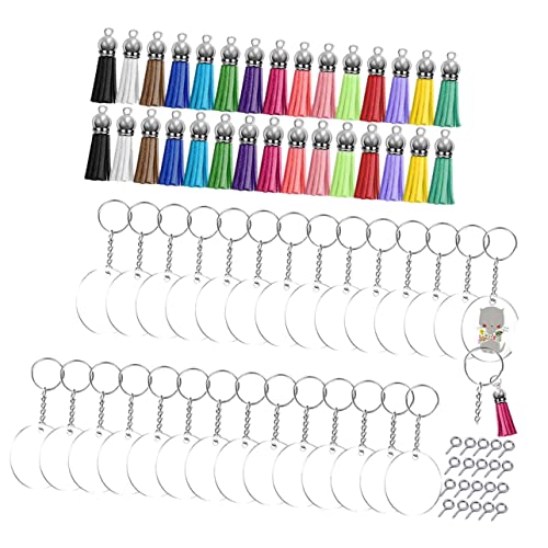 OSALADI 1Satz DIY Schlüsselring Set mit Acryl Rundplatte Quasten für Schlüsseldekoration Hochwertiges Bastelmaterial für und Personalisierte OSALADI 1Satz DIY Schlüsselring Set mit Acryl Rundplatte Quasten für Schlüsseldekoration Hochwertiges Bastelmaterial für und Personalisierte von OSALADI