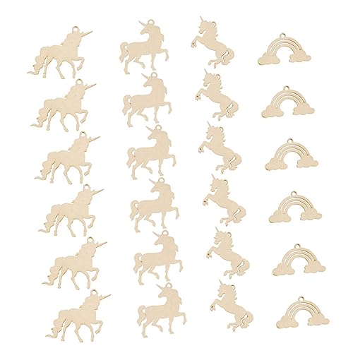 OSALADI 1Satz Einhorn Holzscheiben Einhornausschnitte Designs Für DIY Projekte Leere Holzscheiben Für Basteln Und Dekoration Naturbelassenes Holz von OSALADI