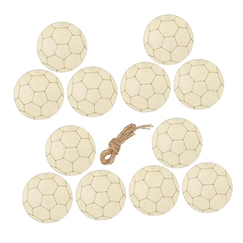 OSALADI 1Satz Holzscheiben Für DIY Fußball Leere Holzscheiben Für Bastelprojekte Unvollendete Holz Ausschnitte Für Fußballpartys Und Kindergeburtstage Zum Bemalen von OSALADI