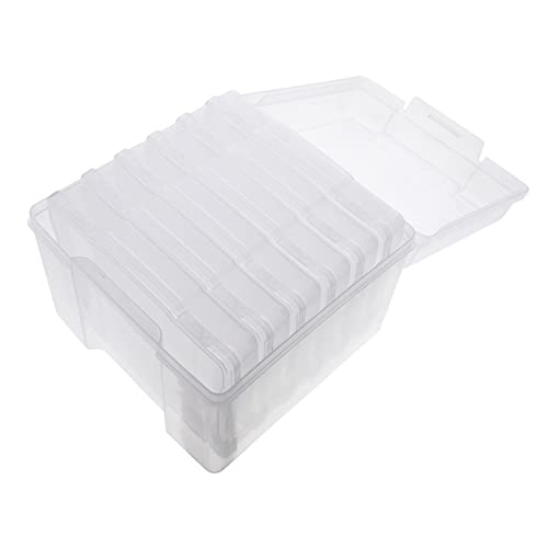 OSALADI 1Satz Kunststoff Kartenbox mit Abnehmbaren Trennwänden Transparente Aufbewahrungsbox für Grußkarten Postkarten und Fotokarten für Scrapbooking und Kunsthandwerk von OSALADI