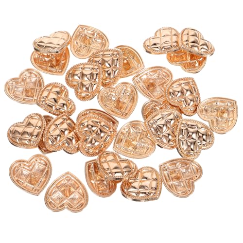 OSALADI 1Satz Modisches Teiliges Herzförmiger Metallknöpfe Gold für Hemden und Anzüge Kreative Dekoration für DIY Projekte und Bekleidungszubehör von OSALADI