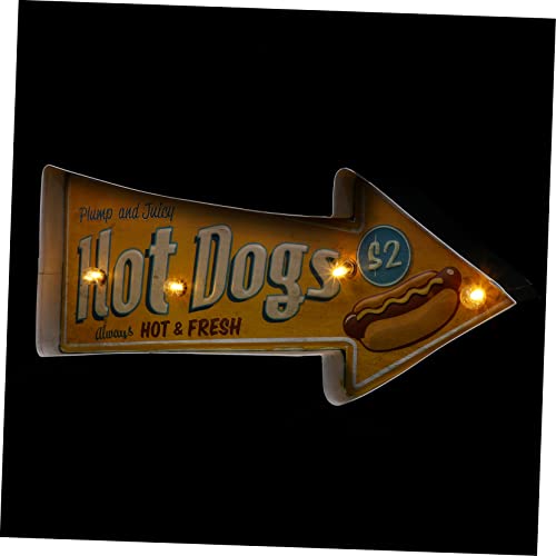 OSALADI 1stk Hot-dog-zeichen Vintage-bar Einrichtung Im Hot-dog-laden Bilder Von Kneipentüren Led-dekor Blechschild Aus Metall Vintage Pub-dekor Amerikanischer Stil Eisen Werbetafel von OSALADI