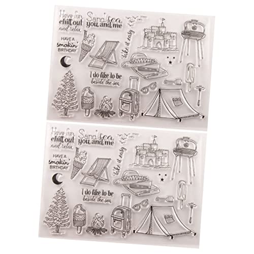 OSALADI 2 Blätter Lustige Diy Silikonstempel für Scrapbooking Fotoalben Tagebücher und Bastelprojekte Transparente Stempel für Kreative Gestaltung Stil von OSALADI