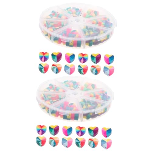 OSALADI 2 Boxen Regenbogen Liebesperlen für groß Schlüssel Schmuck schnell Herz Armband Perlen Abstandsperlen in Herzform herzförmige Perlen DIY Herz Zwischenperlen DIY-Perlen Polymer-Ton OSALADI 2 Boxen Regenbogen Liebesperlen für groß Schlüssel Schmuck schnell Herz Armband Perlen Abstandsperlen in Herzform herzförmige Perlen DIY Herz Zwischenperlen DIY-Perlen Polymer-Ton von OSALADI