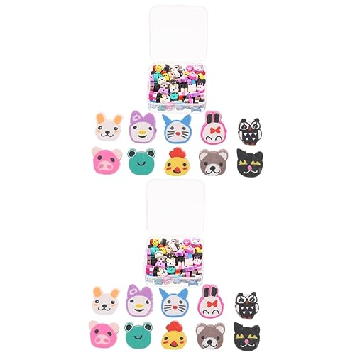 OSALADI 2 Boxen Weicher Keramik -Perlenschmuck Party für Miniatur Herstellung Reiz lose Abstandsperlen tierische Abstandsperlen Schmuck Abstandsperlen Cartoon lose Perlen Polymer-Ton von OSALADI