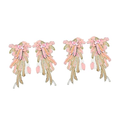 OSALADI 2 Paare Diy Engel Flügel Stickerei Patches Rosa Aufnäher für Kleidung zum Reparieren und Dekorieren von Jeans Shirts und Jacken Vielseitig Einsetzbar für Kreative Diy Projekte von OSALADI