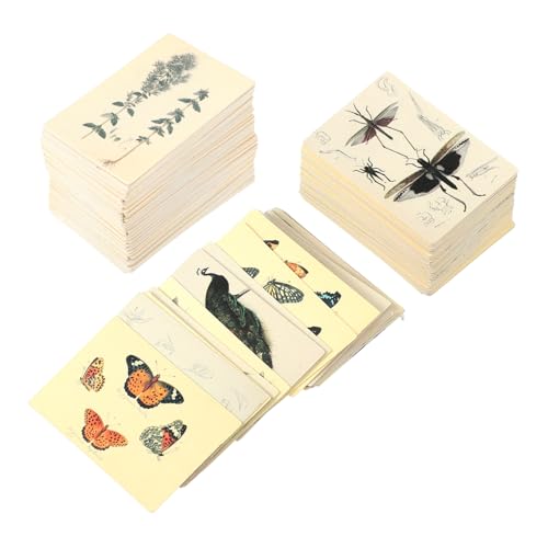 OSALADI 2 Packungen Material für Taschencollagen botanisches Notizpapier Retro-Memo Collage-Material-Memo Sammelalbum liefert Retro-Handbuch-Memo Mini-Memo Collage-Karten Weißer Karton von OSALADI
