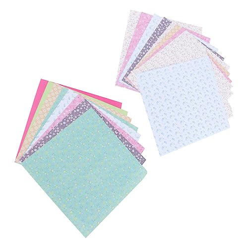 OSALADI 2 Packungen Origami Papier mit Einseitig Bedrucktem Faltpapier Blumenmuster für Kreative Bastelprojekte und DIY Kunst für Erwachsene von OSALADI