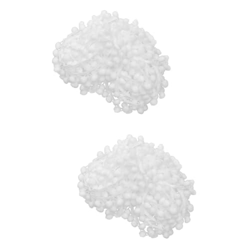 OSALADI 2 Rollen Ball Borte Yards Weißes Pompon Trim für Vorhänge Tischdecken Diy Dekoration Durchmesser Langlebiges Material für Hochzeiten Feste Handarbeiten von OSALADI