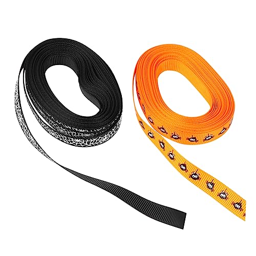OSALADI 2 Rollen Geschenkband Satinband Halloween Dekoration DIY Schleifenband für Geschenkverpackungen und Blumenarrangements Schwarz Orange Spinnennetz Muster OSALADI 2 Rollen Geschenkband Satinband Halloween Dekoration DIY Schleifenband für Geschenkverpackungen und Blumenarrangements Schwarz Orange Spinnennetz Muster von OSALADI