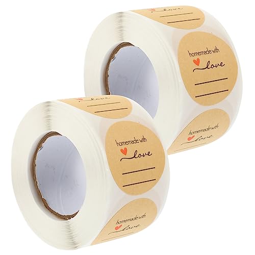 OSALADI 2 Rollen Handgemachte Runde Aufkleber DIY Klebeetiketten für Geschenkverpackung Hochzeit Geburtstag Vielseitige Bastel und Dekoetiketten für Geschenke Kuchen Tüten OSALADI 2 Rollen Handgemachte Runde Aufkleber DIY Klebeetiketten für Geschenkverpackung Hochzeit Geburtstag Vielseitige Bastel und Dekoetiketten für Geschenke Kuchen Tüten von OSALADI