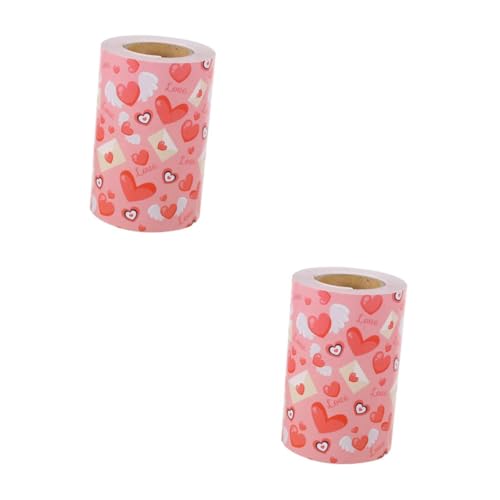 OSALADI 2 Rollen Herz-Rahmen-Aufkleber Halter Hochzeitseinladungsaufkleber scheckheft scrabbook dekoration Rahmen für Pinnwände dekorativer aufkleber zum valentinstag Papier Rosa von OSALADI