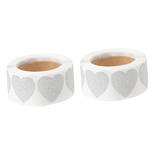 OSALADI 2 Rollen Herzförmige Klebeetiketten für Valentinstag pro Rolle Selbstklebende Geschenkverpackungsaufkleber für DIY Grußkarten und Bastelarbeiten von OSALADI