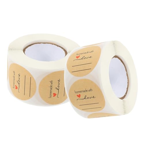 OSALADI 2 Rollen Kraftpapier Aufkleber Rund Selbstklebend für Backen und DIY Dichte Siegelaufkleber für Einmachgläser Keksbeutel Geschenkverpackungen Frischehaltend ohne Rückstand OSALADI 2 Rollen Kraftpapier Aufkleber Rund Selbstklebend für Backen und DIY Dichte Siegelaufkleber für Einmachgläser Keksbeutel Geschenkverpackungen Frischehaltend ohne Rückstand von OSALADI