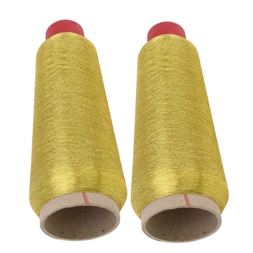 OSALADI 2 Rollen Nähmaschinen-stickgarn Stickerei Nähen Bausatz Metallisch Garnset Für Nähmaschinen Funkeln Reflektierend Glitzernähgarn Maschinenstickgarn Stickgarn-kit Polyester Golden OSALADI 2 Rollen Nähmaschinen-stickgarn Stickerei Nähen Bausatz Metallisch Garnset Für Nähmaschinen Funkeln Reflektierend Glitzernähgarn Maschinenstickgarn Stickgarn-kit Polyester Golden von OSALADI