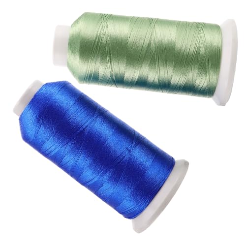 OSALADI 2 Rollen Polyester Stickgarn Glanz Nähfaden für Chinesische Knoten Makramee Basteln DIY Handnähen Zubehör in Blau OSALADI 2 Rollen Polyester Stickgarn Glanz Nähfaden für Chinesische Knoten Makramee Basteln DIY Handnähen Zubehör in Blau von OSALADI
