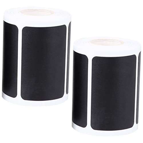 OSALADI 2 Rollen Schwarze Klebeetiketten für Vorratsdosen mit Je Handschriftlichen Aufklebern Mehrzweck Etiketten für Gläser Flaschen Küchenorganisation Leicht Beschriftbar und Ablösbar von OSALADI