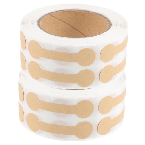 OSALADI 2 Rollen Selbstklebende Kraftpapier Geschenkaufkleber Tamper Evident Siegel für Schmuck Preisetiketten Geschenkanhänger Verpackung und Basteln Geeignet für Geschenkboxen und von OSALADI