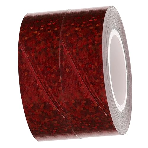 OSALADI 2 Rollen Selbstklebendes Glitzer Geschenkband Holographisches Klebeband für Bastelprojekte Reparaturen Dekoration Extra Starke Haftung Rissfest Vielseitig Einsetzbar von OSALADI
