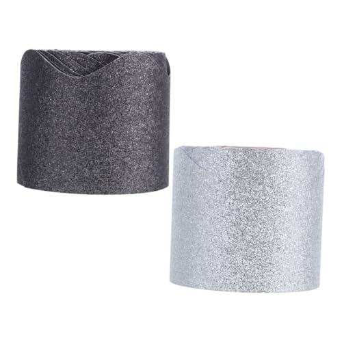 OSALADI 2 Rollen Tafelrandaufkleber Klassenzimmer Pinnwandbesatz Klassenzimmer Randdekorationen Glitzernde Gewellte Dekorationen Glitzer Randbesatz Glitzerbesatz Für Tafelpapier von OSALADI