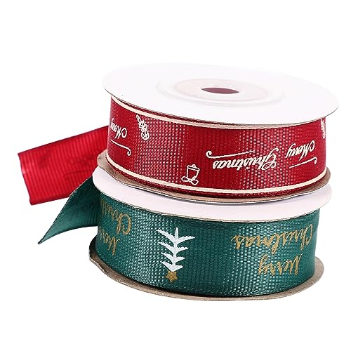 OSALADI 2 Rollen Weihnachtliches Geschenkband Breit mit Buntem Weihnachtsbaum und Geschenkmotiv Vielseitig Zuschneidbar für DIY Geschenkverpackung Partydekoration und Bastelarbeiten OSALADI 2 Rollen Weihnachtliches Geschenkband Breit mit Buntem Weihnachtsbaum und Geschenkmotiv Vielseitig Zuschneidbar für DIY Geschenkverpackung Partydekoration und Bastelarbeiten von OSALADI