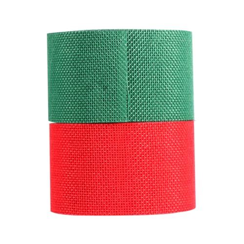 OSALADI 2 Rollen Weihnachts Geschenkband Breites Schleifenband Rot Grün Juteband Hochzeit Dekoband für Geschenkverpackung Basteln DIY von OSALADI