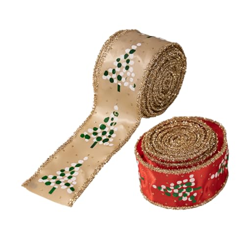OSALADI 2 Rollen Weihnachtsband mit Drahtkante Festliches Stoffband in Rot und Khaki Farbecht und Formstabil für DIY Weihnachtskränze Schleifen Geschenkverpackung und festliche Deko OSALADI 2 Rollen Weihnachtsband mit Drahtkante Festliches Stoffband in Rot und Khaki Farbecht und Formstabil für DIY Weihnachtskränze Schleifen Geschenkverpackung und festliche Deko von OSALADI