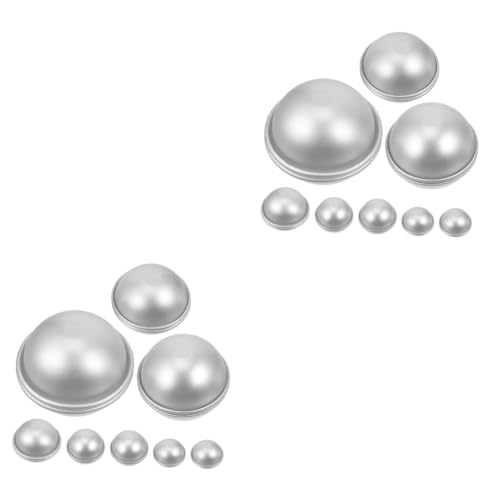 OSALADI 2 Sätze Backform Form in Kugelform Badeform Schimmel Ball Runden Zubehör Für Die Herstellung Von Badekugeln Form Für Badesalzkugeln Aluminiumlegierung Silber 16 Stücke * 2 von OSALADI