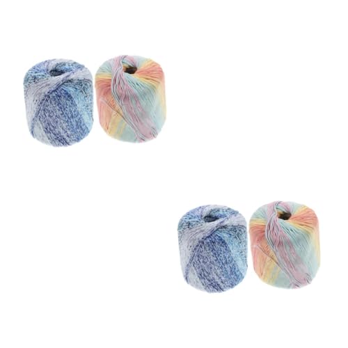 OSALADI 2 Sätze Baumwollgarn Für Diy Handstrickprojekte Weiche Dicke Wolle Bunten Farben Für Anfänger Und Kreative Bastelideen Zum Stricken Von Decken Und Accessoires 2 Stück * 2 von OSALADI