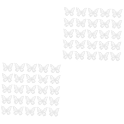 OSALADI 2 Sätze Bestickte Schmetterlings Patches Für Diy Kleidung Dekorationen Und Haaraccessoires Weiche Doppellagige Applikationen Weiß Für Kreative Projekte 30 Stück * 2 von OSALADI