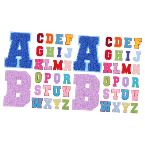 OSALADI 2 Sätze Buchstaben Aufnäher Zum Aufbügeln Diy Stoff Patches Für Kleidung Taschen Und Bastelprojekte Für Reparaturen Und Verzierung 26 Stücke * 2 von OSALADI