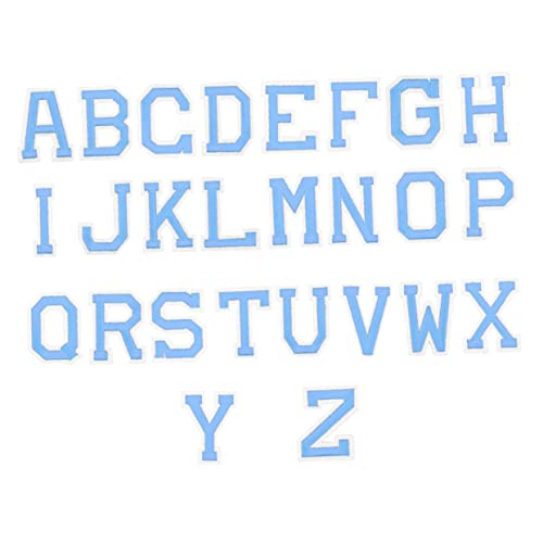 OSALADI 2 Sätze Buchstaben Patches für Diy Kleidung Aufbügelbare Buchstabenflicken Dunstblau für Taschen und Hüte Langlebig und Sicher von OSALADI
