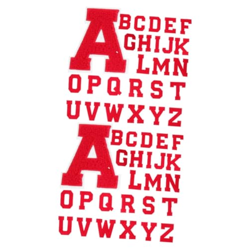 OSALADI 2 Sätze Buchstaben Stickerei Logo Patches Buchstaben Kleidung Patch Jacke Dekorativ Sortiert Chenille Buchstaben Hut Kleidung Für Dekoration Hat Mantel 26 Stück * 2 von OSALADI