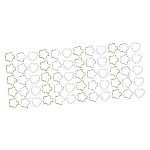 OSALADI 2 Sätze Diy Bastelzubehör Offene Ringe Stern Und Herzform Gold Silber Schmuckverbindungsringe Für Kreative Projekte 150 Stück * 2 von OSALADI