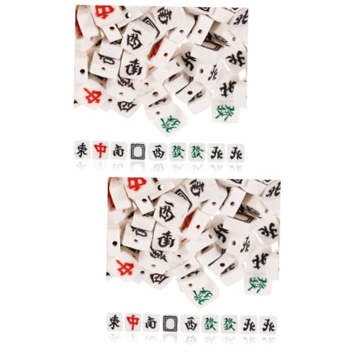OSALADI 2 Sätze Diy Mahjong Perlen Polymer Lose Spacer Perlen Für Schmuckherstellung Armbänder Für Bastelprojekte 100 Stück * 2 von OSALADI