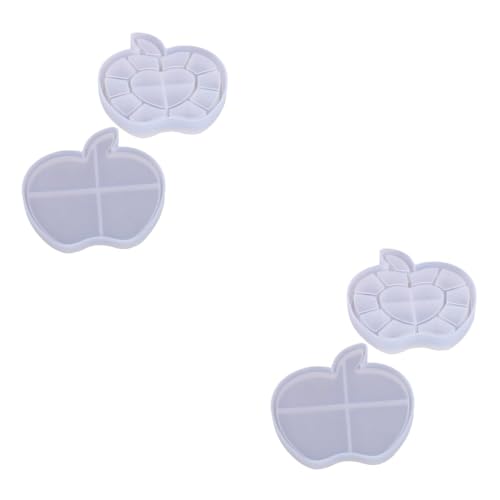 OSALADI 2 Sätze Diy Silikonform Set für Apfel Design Aufbewahrungsbox mit Deckel Kreative Gießform für Schmuck und Deko Vielseitig Einsetzbar für Bastelprojekte und von OSALADI