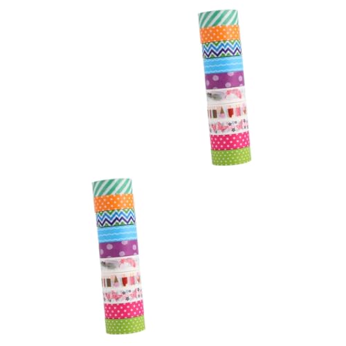 OSALADI 2 Sätze Diy Washi Klebeband Bunte Dekorative Papierstreifen Für Tagebuch Scrapbooking Und Handliches Stilvolles Design Für Kreative Projekte Pro Rolle 10 Rollen * 2 von OSALADI