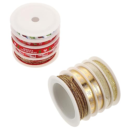 OSALADI 2 Sätze Festliche Geschenkband Teilig Hochwertige Weihnachts Dekobänder in Rot und Gold Vielseitig für Blumen Geschenkverpackung DIY Basteln und Weihnachtsdeko Geeignet OSALADI 2 Sätze Festliche Geschenkband Teilig Hochwertige Weihnachts Dekobänder in Rot und Gold Vielseitig für Blumen Geschenkverpackung DIY Basteln und Weihnachtsdeko Geeignet von OSALADI