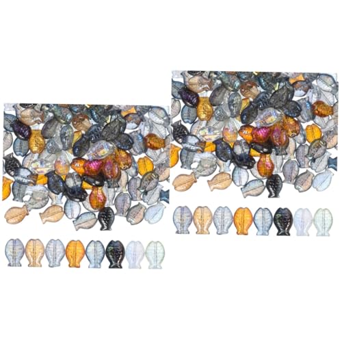 OSALADI 2 Sätze Fisch Glasperlen Diy Schmuckperlen Für Armbänder Anhänger Und Dekoration Bunte Spacer Beads Für Kreative Projekte Für Bastel 150 Stück * 2 von OSALADI