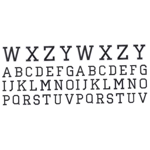 OSALADI 2 Sätze Flicken Buchstaben Aufbügeln Flicken Für Bekleidung Briefe Hosenflicken Patch Wärmeübertragung Buchstaben Flicken Aufbügeln Polyester Black 26 Stücke * 2 von OSALADI